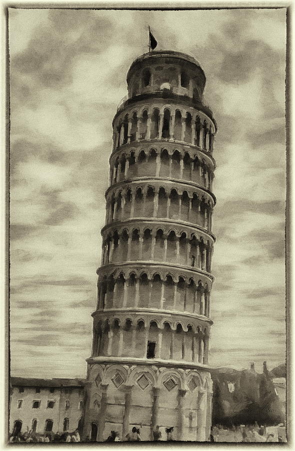 Pisa BW Painting by Jeffrey Kolker