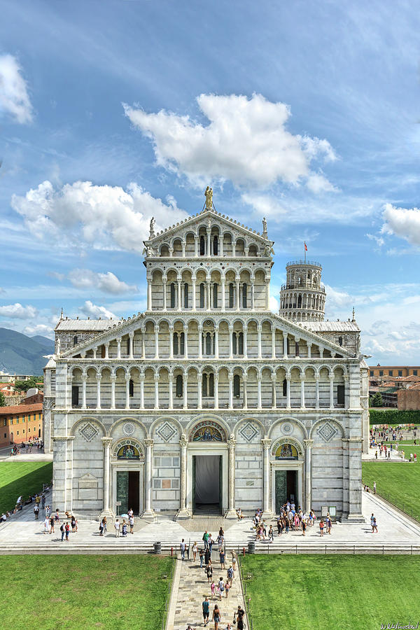 Pisa Leaning Tower behind Duomo Narrow Photograph by Weston Westmoreland