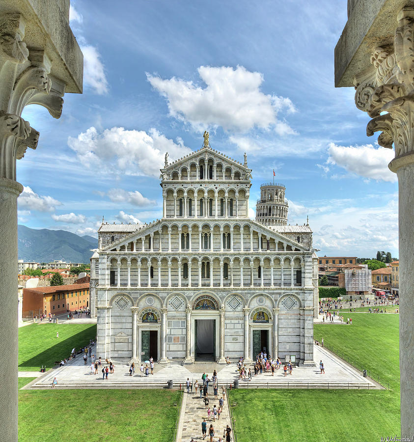Pisa - leaning tower behind duomo Photograph by Weston Westmoreland