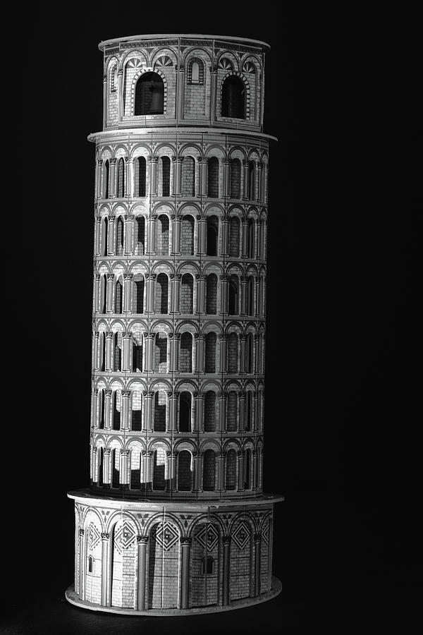 Pisa Tower puzzle 3d in Black and White Photograph by Cristina Stefan