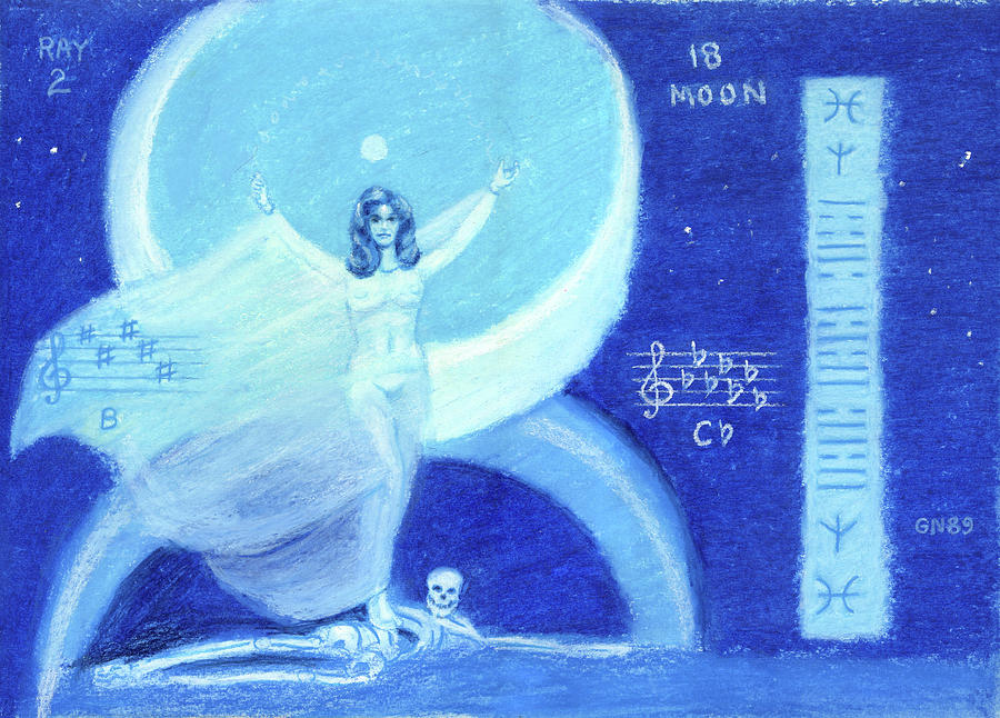 Pisces 18 - Moon Pastel by Gary Nicholson
