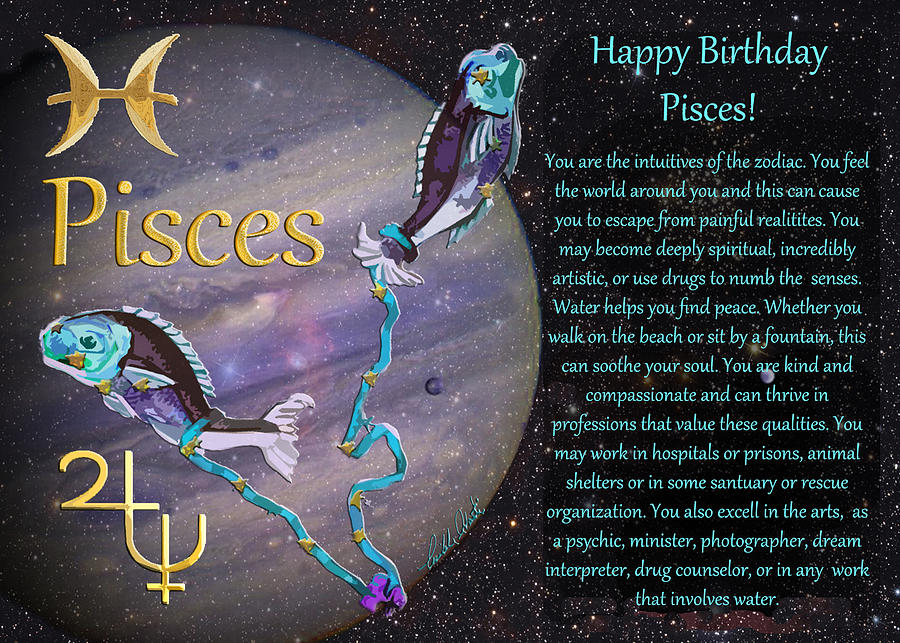 Pisces Birthday Mixed Media
