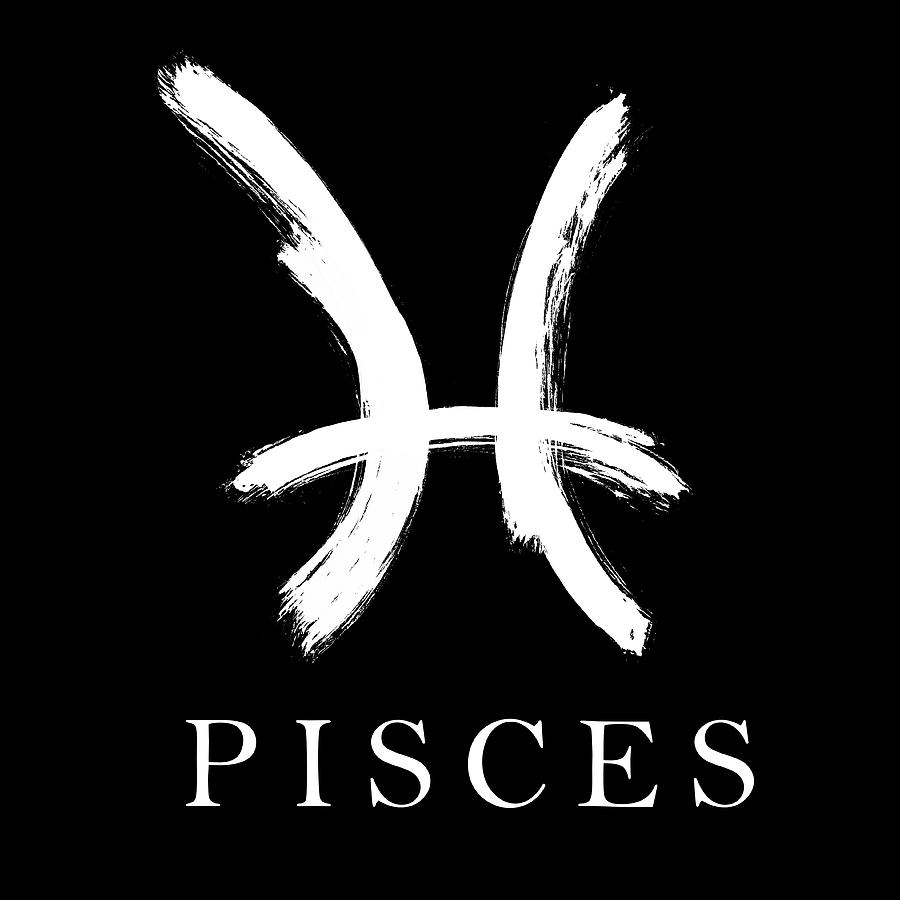Pisces Symbol Black And White Digital Art by Dan Sproul - Fine Art America
