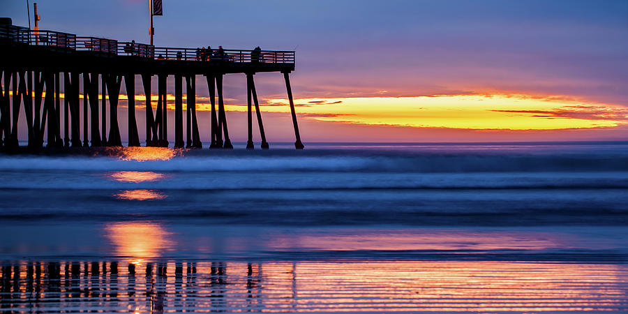 Pismo Beach California Sunset Panorama Photograph by Gregory Ballos