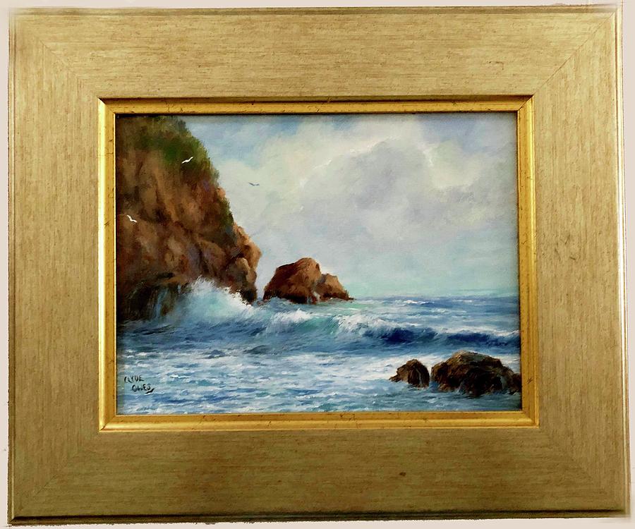 Pismo Beach Seascape Original Oil Painting Painting by Clyde Owes