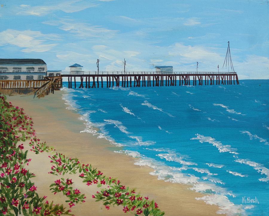 Pismo Pier, Ca Painting by Katherine Young-Beck