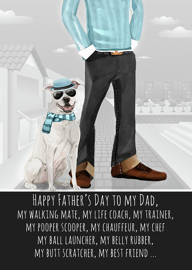 Pit Bull from the Dog Fathers Day Funny Dog Breed Specific Digital Art by Doreen Erhardt
