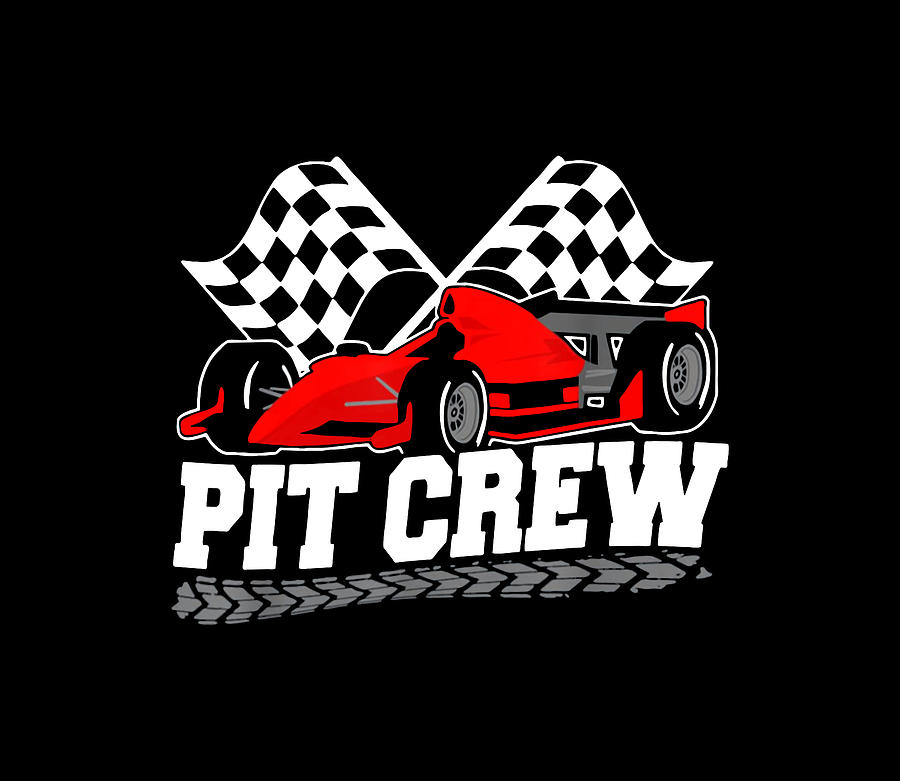 Pit Crew Car Racing Checkered Flag Racing Party Digital Art by Aiko ...