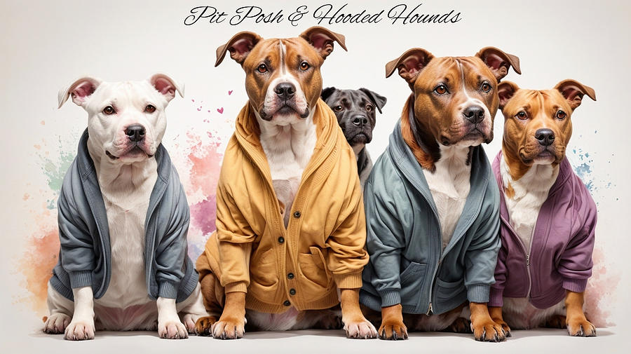 Pit Posh Hooded Hounds Digital Art by Rob Smiths