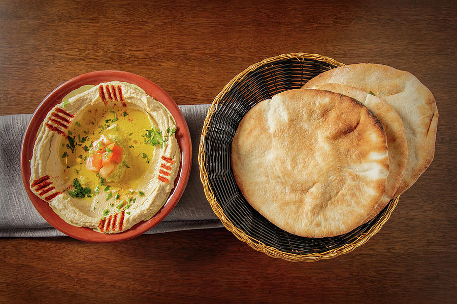 Pita Bread and Hummus Photograph by Bradford Martin