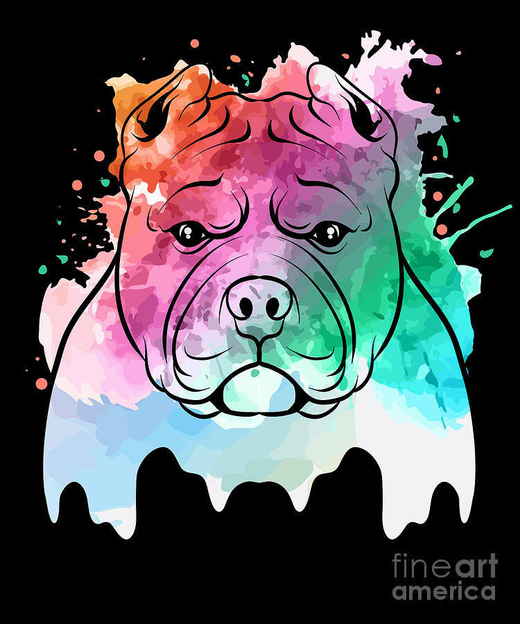 Pitbull Terrier Beautiful Cute Dog Face Design Digital Art by Alessandra  Roth - Fine Art America