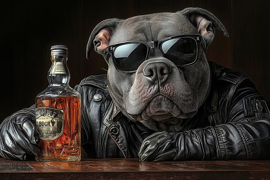 Pitbulls and Whiskey Digital Art by JC Findley Pitbulls and Whiskey Digital Art by JC Findley