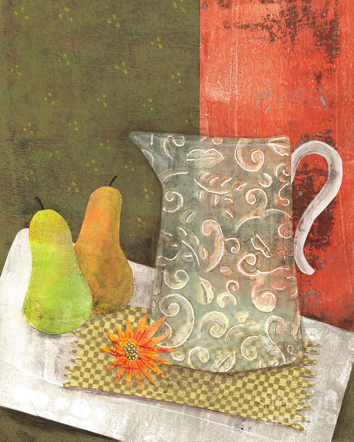 Pitcher and Pears Mixed Media by Jill Battaglia