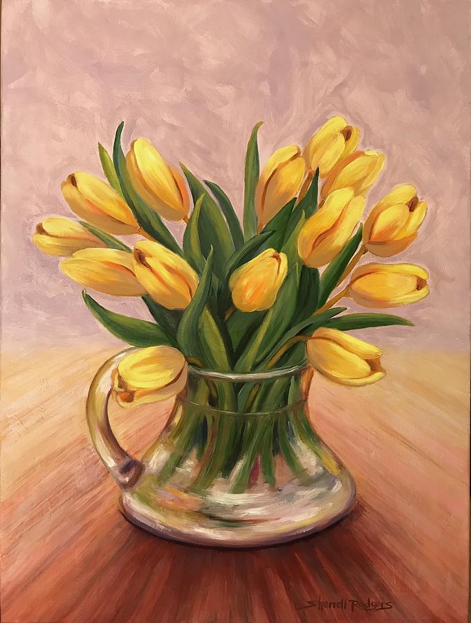Pitcher of Tulips Painting by Sherrell Rodgers