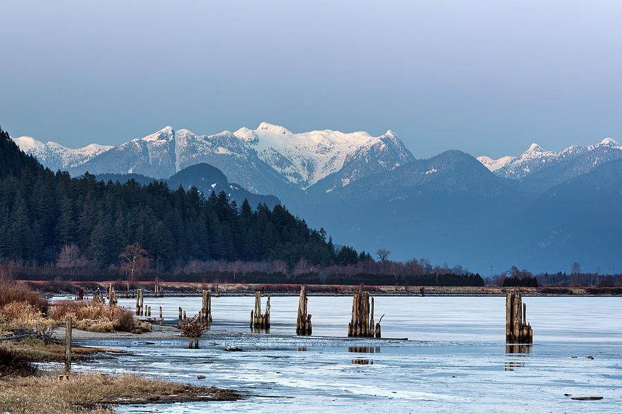 Pitt River and Osprey Mountain after Sunset Photograph by Michael Russell