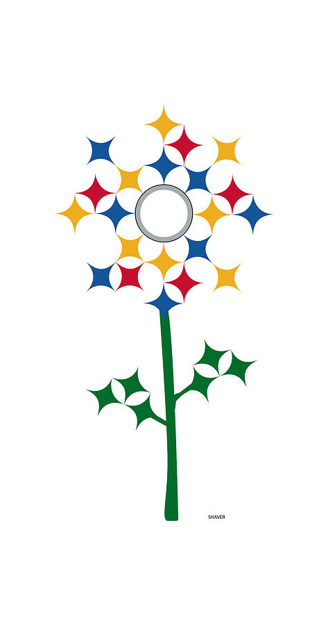 Pittsburg Steelers - NFL Football Team Logo Flower Art Digital Art by Steven Shaver