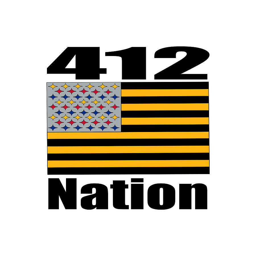 Pittsburgh 412 Nation Flag Gifts Digital Art by Aaron Geraud