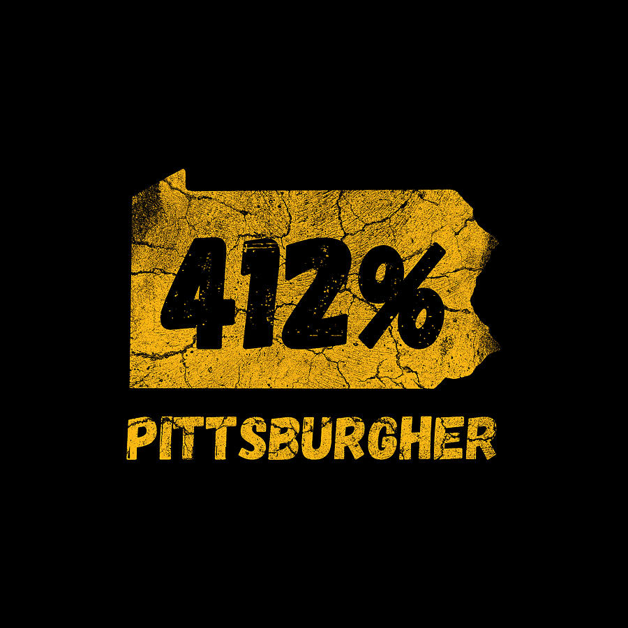 Pittsburgh 412 Percent Pittsburgher Vintage Gifts Digital Art by Aaron Geraud