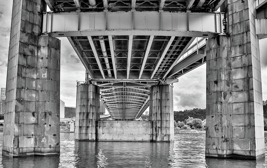 Pittsburgh Bridge Black and White Photograph by Steve Templeton