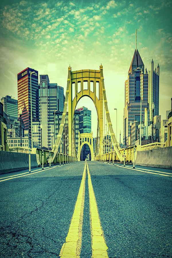 Pittsburgh City Vintage Tall Print Photograph by Aaron Geraud