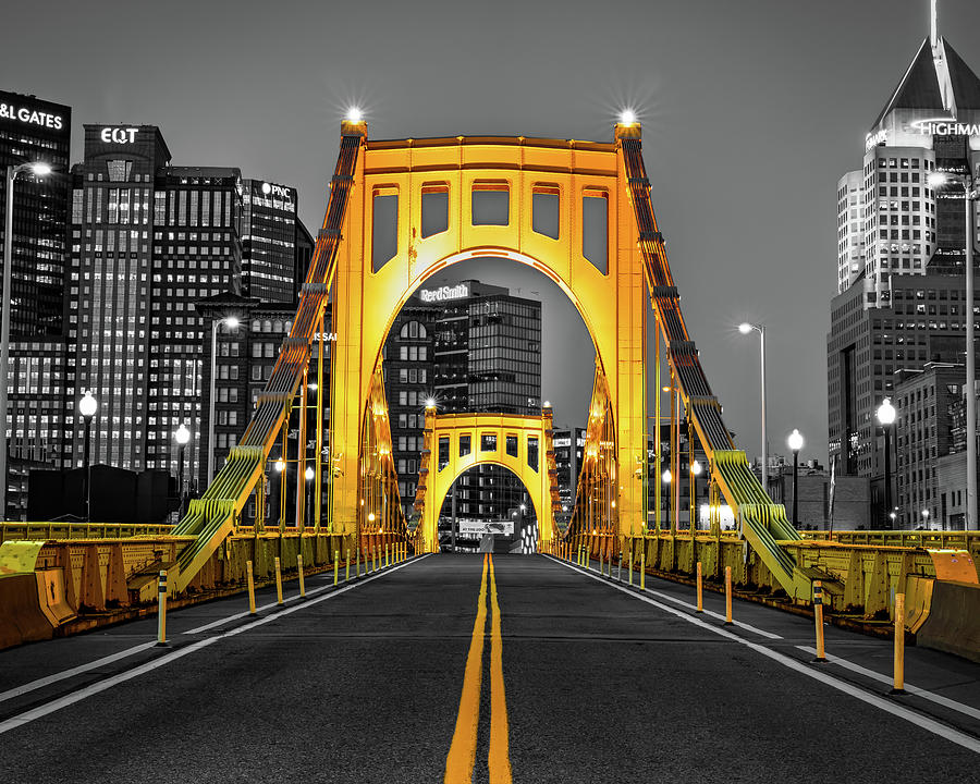 Pittsburgh Crossing - Selective Color Photograph by Gregory Ballos