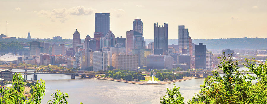 Pittsburgh Golden Triangle Downtown Point Pennsylvania Panorama Print Photograph by Aaron Geraud