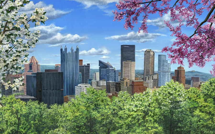 Pittsburgh Painting - Pittsburgh in Bloom by Steph Moraca