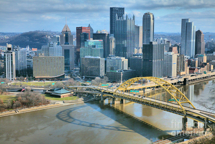 Pittsburgh Liberty Bridge Refelctions Photograph by Adam Jewell