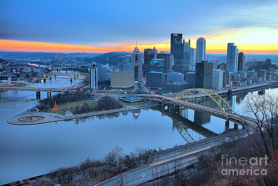 Pittsburgh PA Winter Sunrise Photograph by Adam Jewell