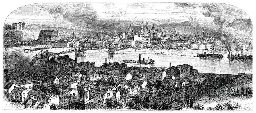 Pittsburgh, Pennsylvania, 1874 Drawing by Alfred R Waud