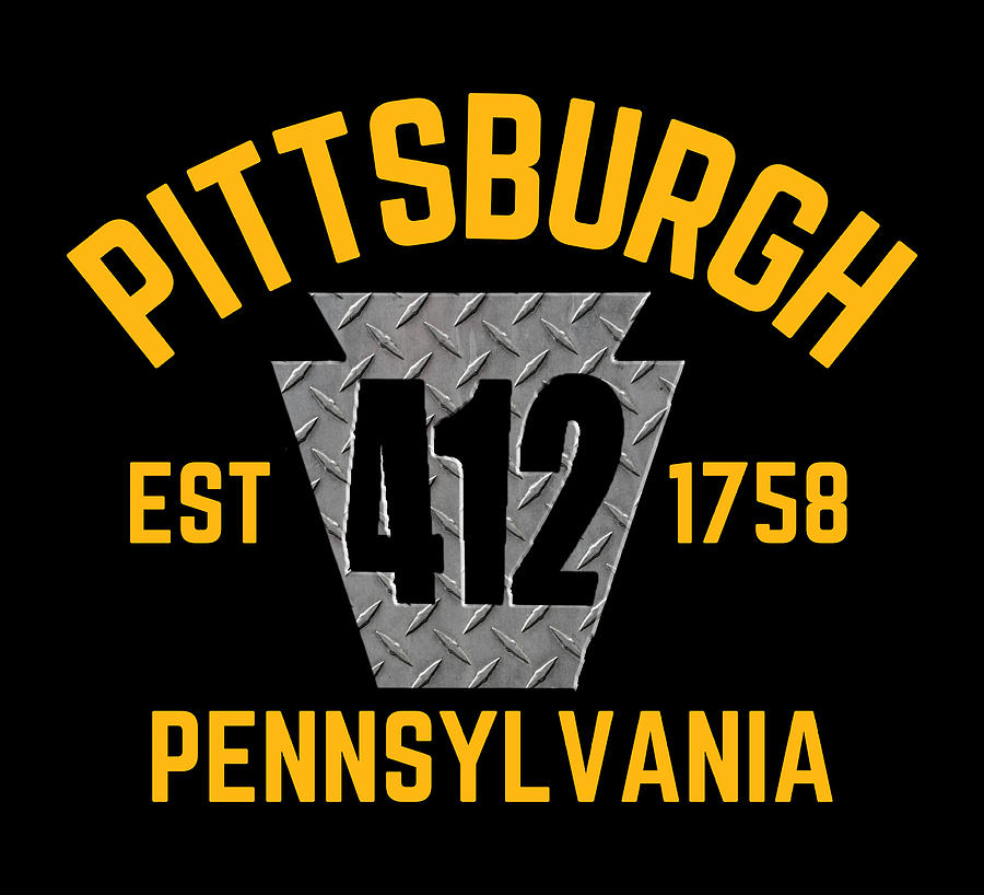 Pittsburgh Pennsylvania Keystone 412 Steel City Established Digital Art by Aaron Geraud