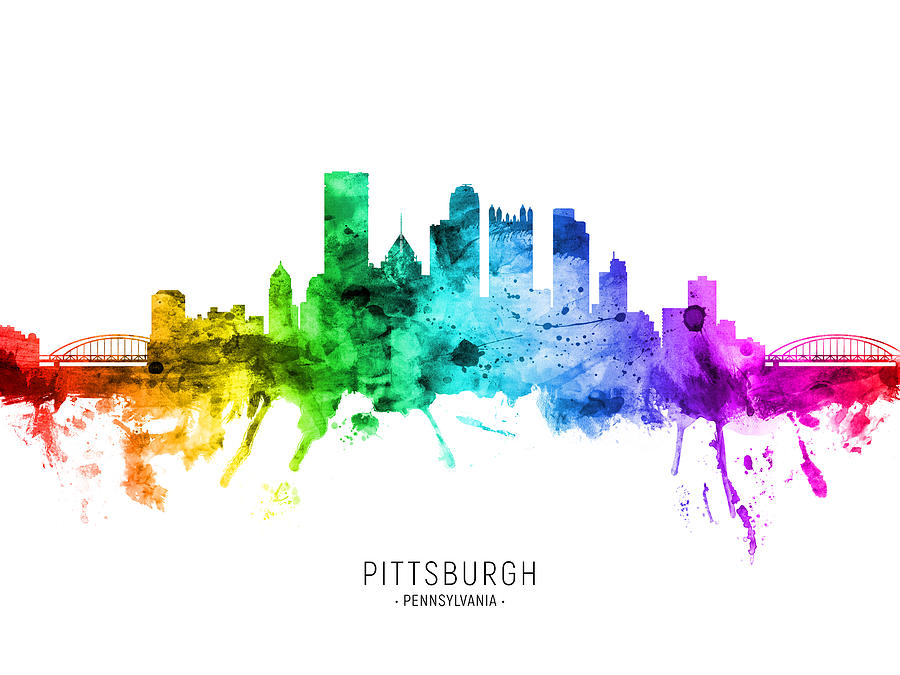 Pittsburgh Pennsylvania Skyline #49 Digital Art by Michael Tompsett