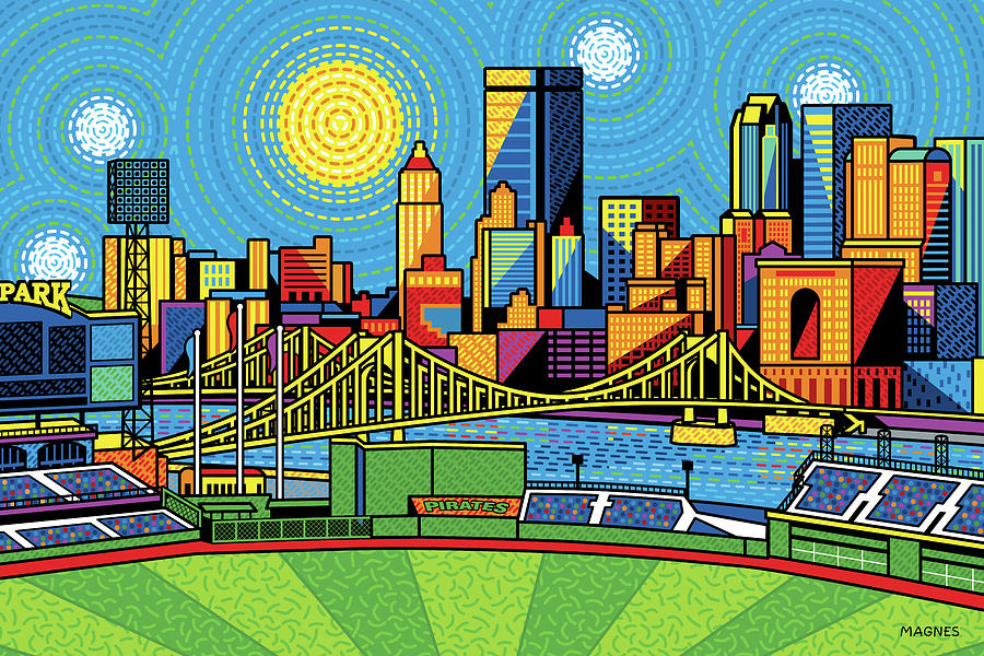 Pittsburgh PNC Park Impressionism Digital Art by Ron Magnes