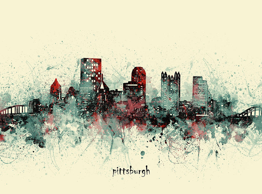 Pittsburgh Digital Art - Pittsburgh Skyline Artistic V3 by Bekim M