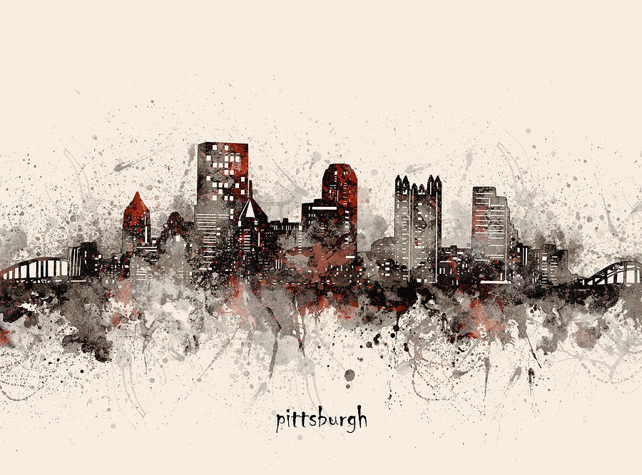 Pittsburgh Digital Art - Pittsburgh Skyline Artistic V5 by Bekim M