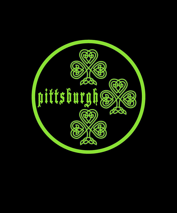 Pittsburgh St Patricks Day Steelers Shamrocks Digital Art by Aaron