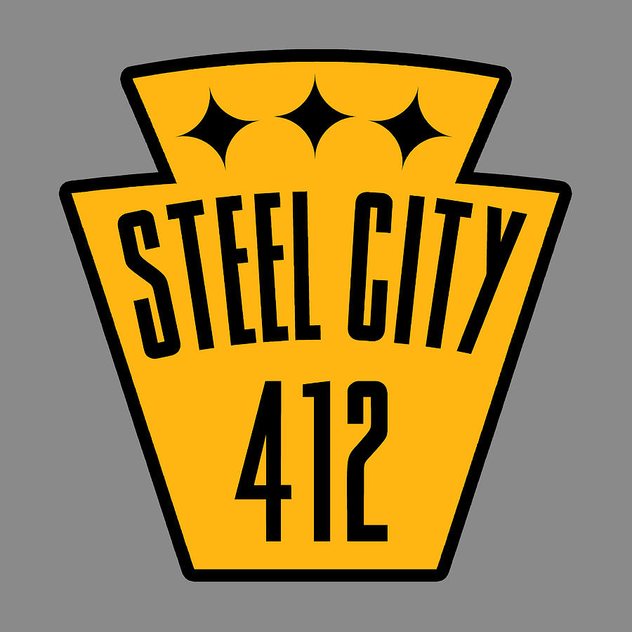 Pittsburgh Steel City 412 Keystone Football Digital Art by Aaron Geraud