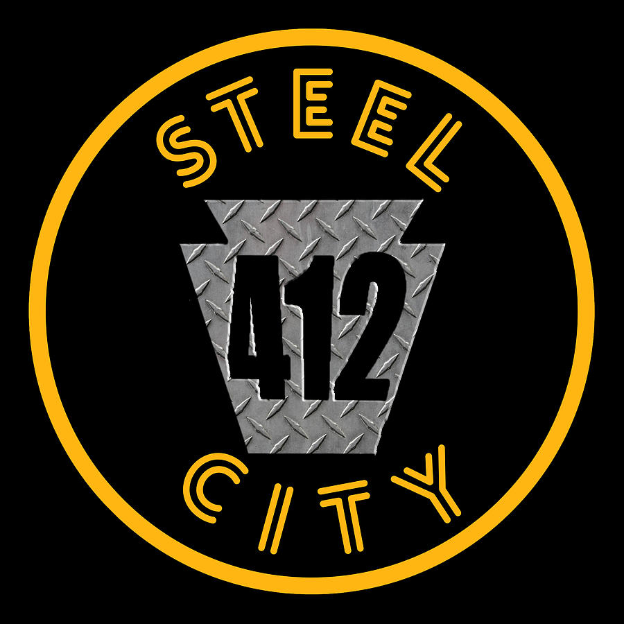 Pittsburgh Steel City 412 Keystone Gifts Digital Art by Aaron Geraud