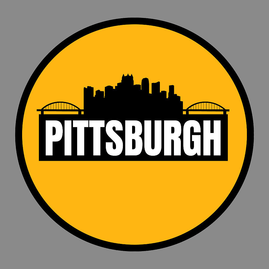 Pittsburgh Steel City Skyline Design Digital Art by Aaron Geraud