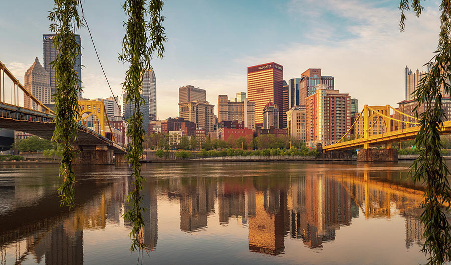 Pittsburgh Steel City Skyline River Reflection Photograph by Aaron Geraud
