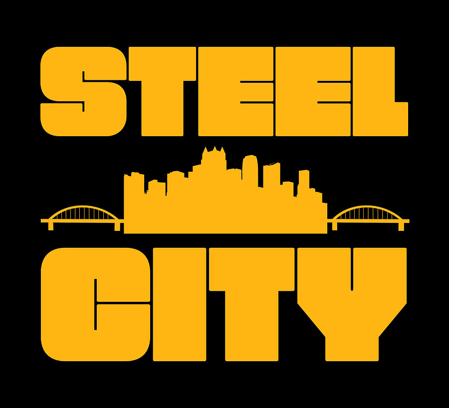 Pittsburgh Steel City Vintage Skyline Gifts Digital Art by Aaron Geraud