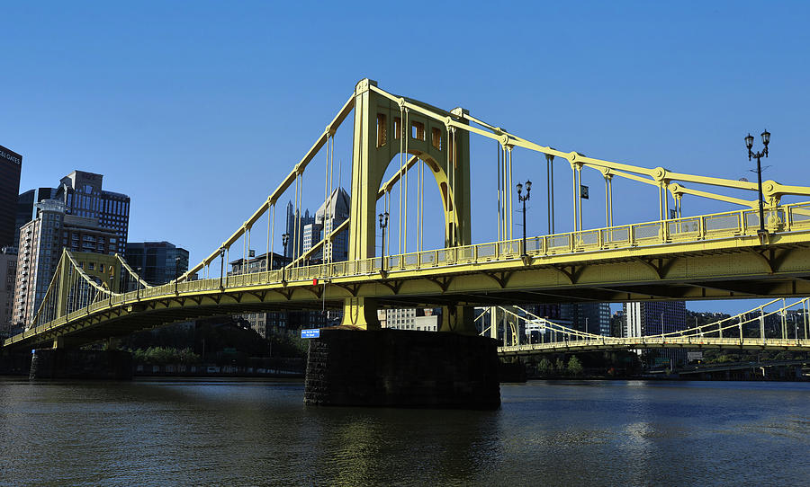 Pittsburgh Yellow Bridge Photograph by Dan Sproul