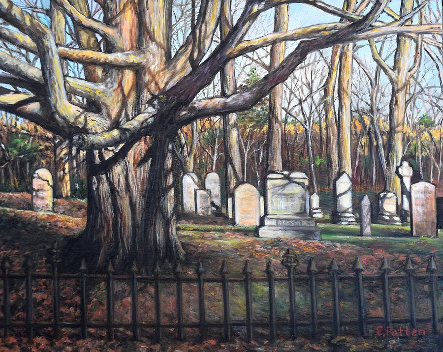 Pittston Maine, Maple Grove Cemetery  Painting by Eileen Patten Oliver