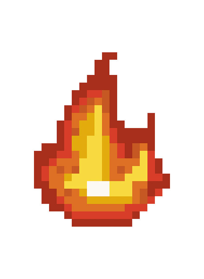 Pixel art - Flame Digital Art by Andrea