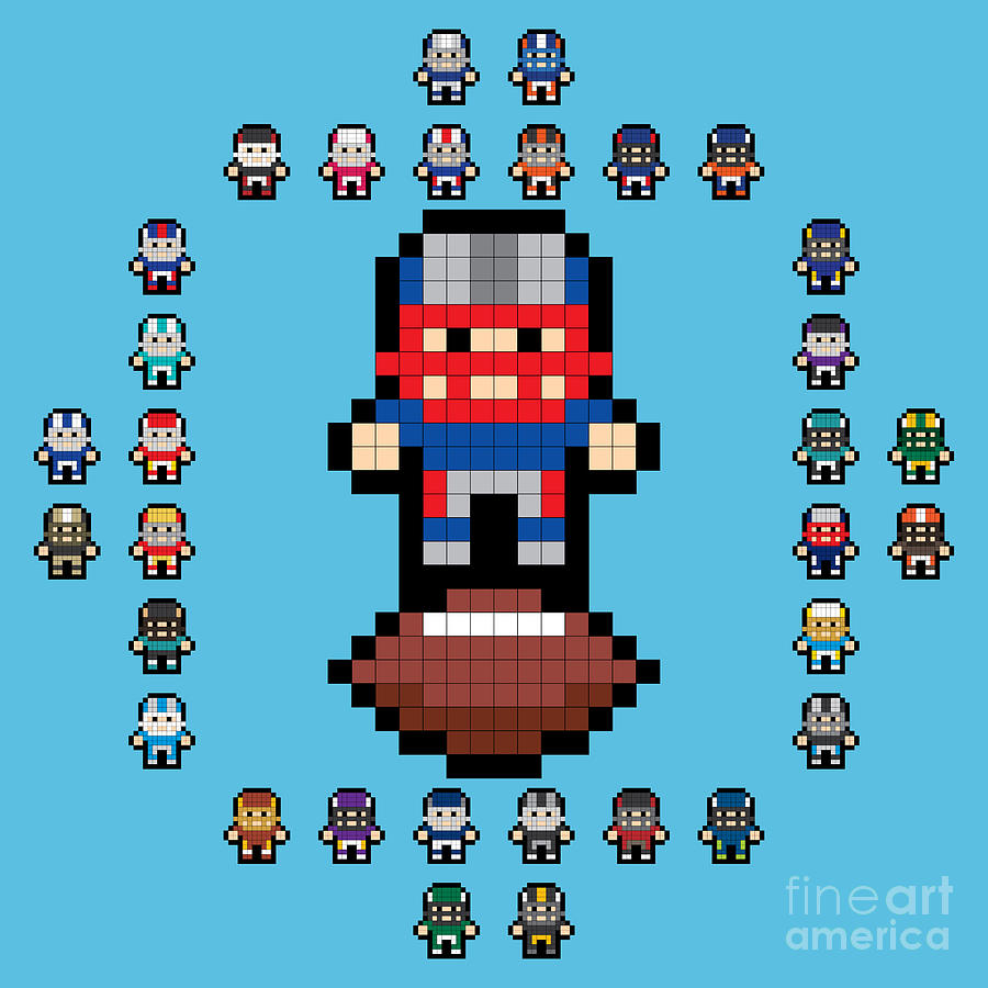 Pixel Heroes Football Digital Art By Jaehyeon Park Fine Art America