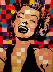 Pixeled Marilyn Painting by Cynthia King