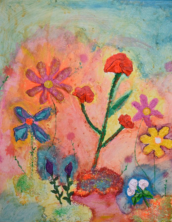 Poppies Painting - Pixie Flowers  by Tammy J Mclain