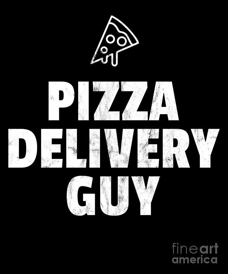 Cheese Drawing - Pizza Delivery Guy Print by Noirty Designs