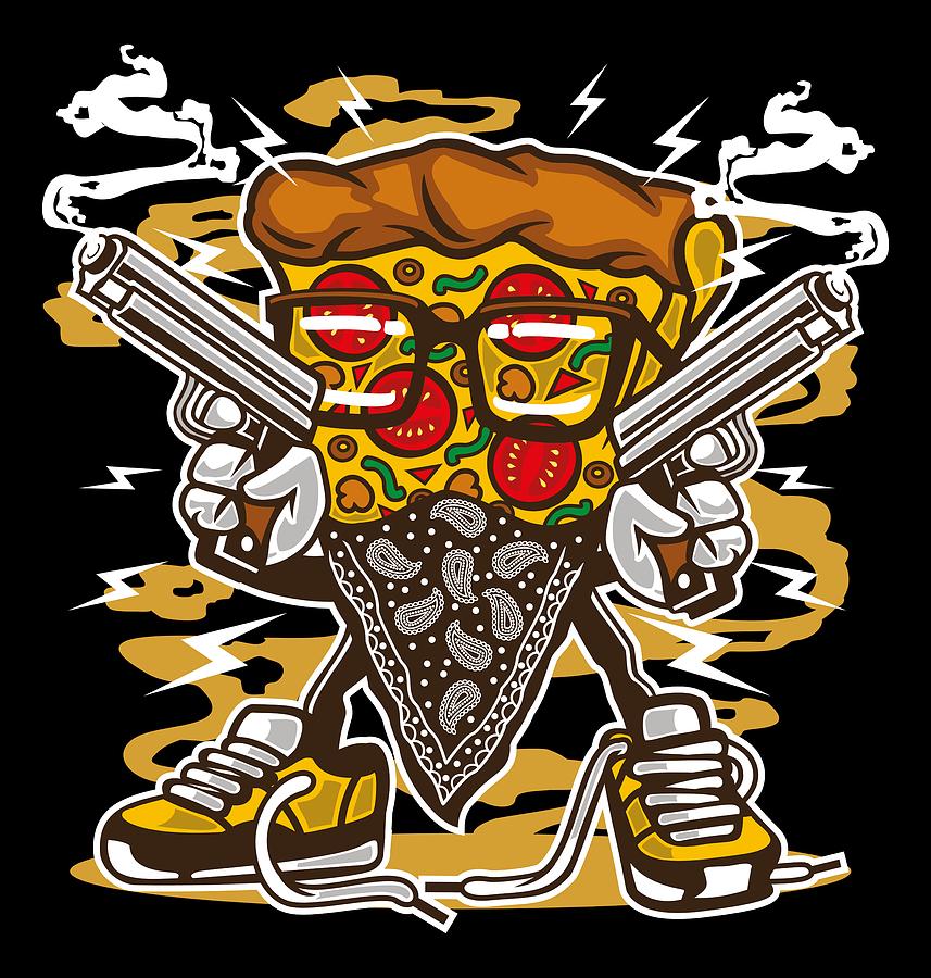 Pizza Gangster Digital Art by Long Shot