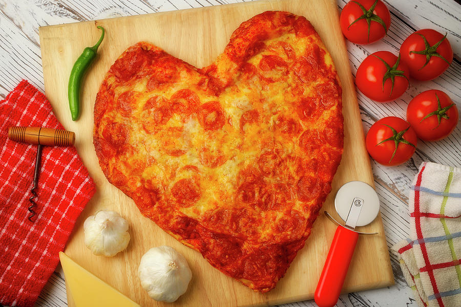 Pizza Heart Photograph by Garry Gay